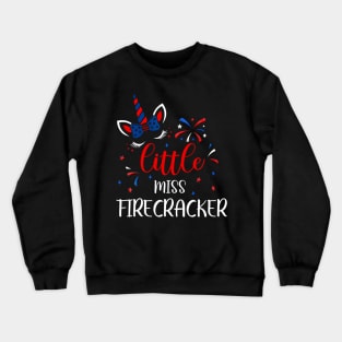 American Little Miss Firecracker 4th July USA Toddler Girl Crewneck Sweatshirt